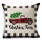 New Plaid Christmas Linen Pillowcase Xmas Series Cushion Cover Case Pillow Custom Square Pillowcase Cushion Cover Thrown Linen Pillowcase Christmas Gift 45X45CM Stevvex