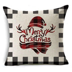 New Plaid Christmas Linen Pillowcase Xmas Series Cushion Cover Case Pillow Custom Square Pillowcase Cushion Cover Thrown Linen Pillowcase Christmas Gift 45X45CM Stevvex