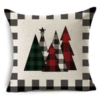 New Plaid Christmas Linen Pillowcase Xmas Series Cushion Cover Case Pillow Custom Square Pillowcase Cushion Cover Thrown Linen Pillowcase Christmas Gift 45X45CM Stevvex