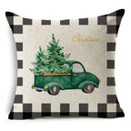 New Plaid Christmas Linen Pillowcase Xmas Series Cushion Cover Case Pillow Custom Square Pillowcase Cushion Cover Thrown Linen Pillowcase Christmas Gift 45X45CM Stevvex