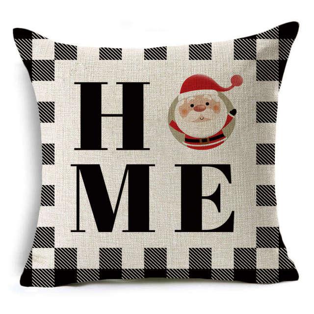 New Plaid Christmas Linen Pillowcase Xmas Series Cushion Cover Case Pillow Custom Square Pillowcase Cushion Cover Thrown Linen Pillowcase Christmas Gift 45X45CM Stevvex