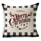 New Plaid Christmas Linen Pillowcase Xmas Series Cushion Cover Case Pillow Custom Square Pillowcase Cushion Cover Thrown Linen Pillowcase Christmas Gift 45X45CM Stevvex