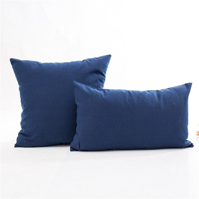 New Plaid Striped Polyester Cotton Cushion Cover Pillow Case Navy Blue Pillow Cover Cushion Cover Solid Navy Blue Striped Design Chair Sofa Home Decor Throw Pillow Cover Stevvex