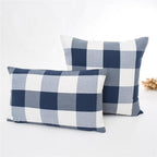 New Plaid Striped Polyester Cotton Cushion Cover Pillow Case Navy Blue Pillow Cover Cushion Cover Solid Navy Blue Striped Design Chair Sofa Home Decor Throw Pillow Cover Stevvex