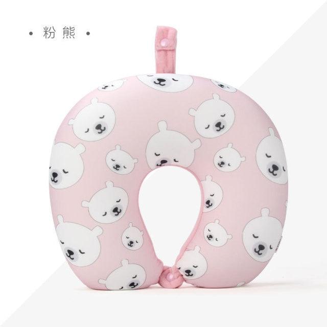 New Polar Bear And Cat U-shaped Travel Pillows For Sleeping Microbead Foam Cartoon Neck Pillow Office Airplane Soft Headrest Premium Travel Pillow Sleep with NO Neck Pain Super Soft Memory Foam Neck Pillow Easy Washing Stevvex