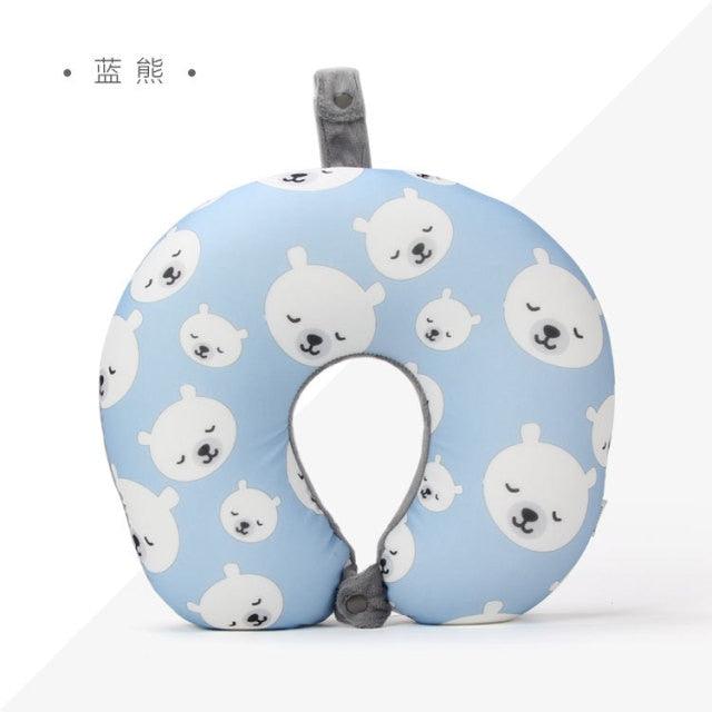 New Polar Bear And Cat U-shaped Travel Pillows For Sleeping Microbead Foam Cartoon Neck Pillow Office Airplane Soft Headrest Premium Travel Pillow Sleep with NO Neck Pain Super Soft Memory Foam Neck Pillow Easy Washing Stevvex