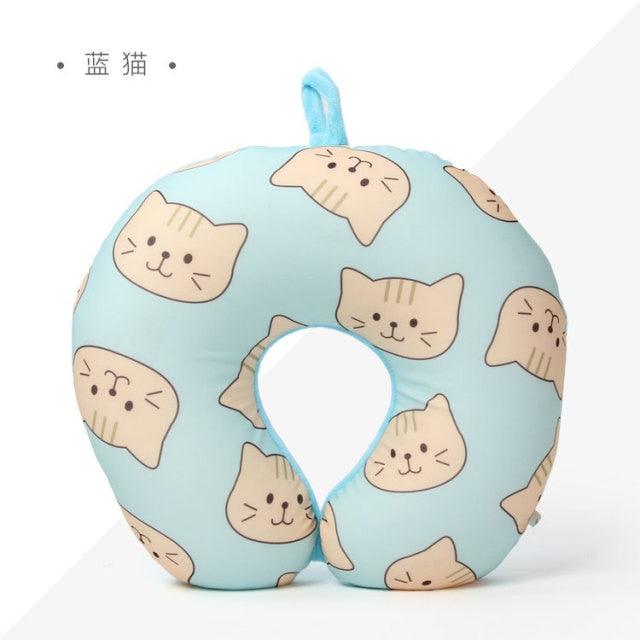 New Polar Bear And Cat U-shaped Travel Pillows For Sleeping Microbead Foam Cartoon Neck Pillow Office Airplane Soft Headrest Premium Travel Pillow Sleep with NO Neck Pain Super Soft Memory Foam Neck Pillow Easy Washing Stevvex