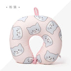 New Polar Bear And Cat U-shaped Travel Pillows For Sleeping Microbead Foam Cartoon Neck Pillow Office Airplane Soft Headrest Premium Travel Pillow Sleep with NO Neck Pain Super Soft Memory Foam Neck Pillow Easy Washing Stevvex