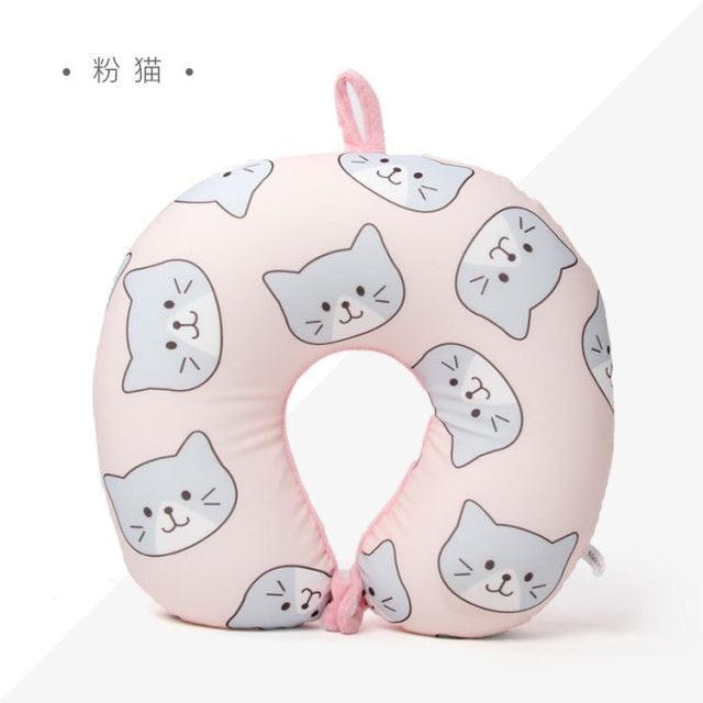 New Polar Bear And Cat U-shaped Travel Pillows For Sleeping Microbead Foam Cartoon Neck Pillow Office Airplane Soft Headrest Premium Travel Pillow Sleep with NO Neck Pain Super Soft Memory Foam Neck Pillow Easy Washing Stevvex