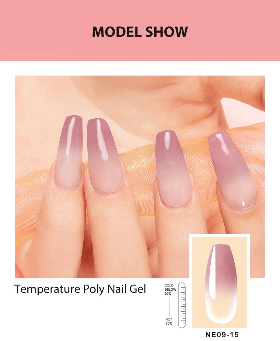 New Poly Nail Polish Gel Extension Glitter Gel Nails Manicure Design UV Reflective Diamond Shine Stevvex
