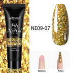 New Poly Nail Polish Gel Extension Glitter Gel Nails Manicure Design UV Reflective Diamond Shine Stevvex