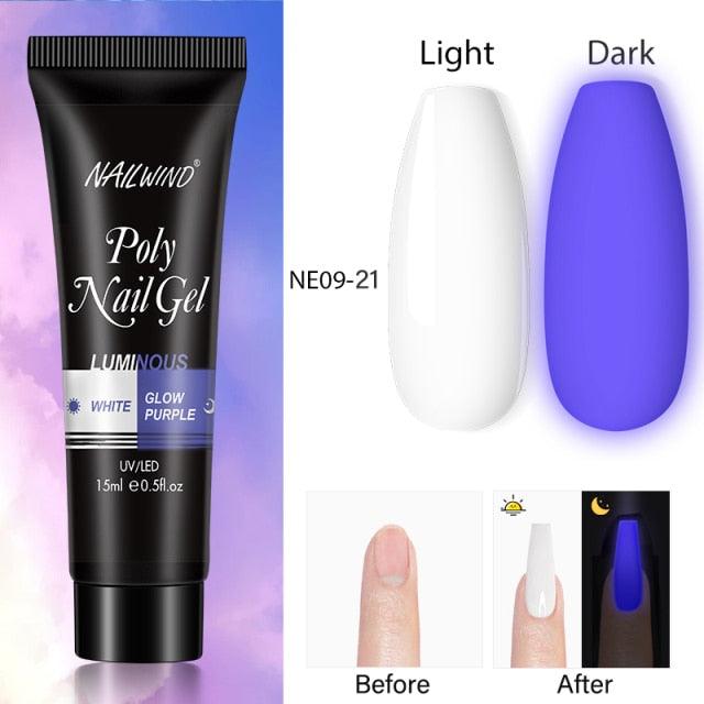 New Poly Nail Polish Gel Extension Glitter Gel Nails Manicure Design UV Reflective Diamond Shine Stevvex