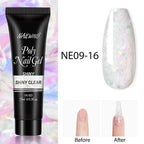 New Poly Nail Polish Gel Extension Glitter Gel Nails Manicure Design UV Reflective Diamond Shine Stevvex