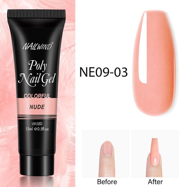New Poly Nail Polish Gel Extension Glitter Gel Nails Manicure Design UV Reflective Diamond Shine Stevvex