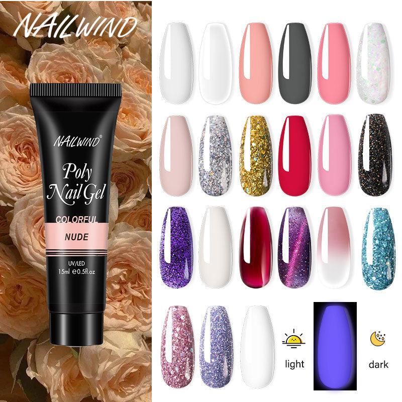 New Poly Nail Polish Gel Extension Glitter Gel Nails Manicure Design UV Reflective Diamond Shine Stevvex