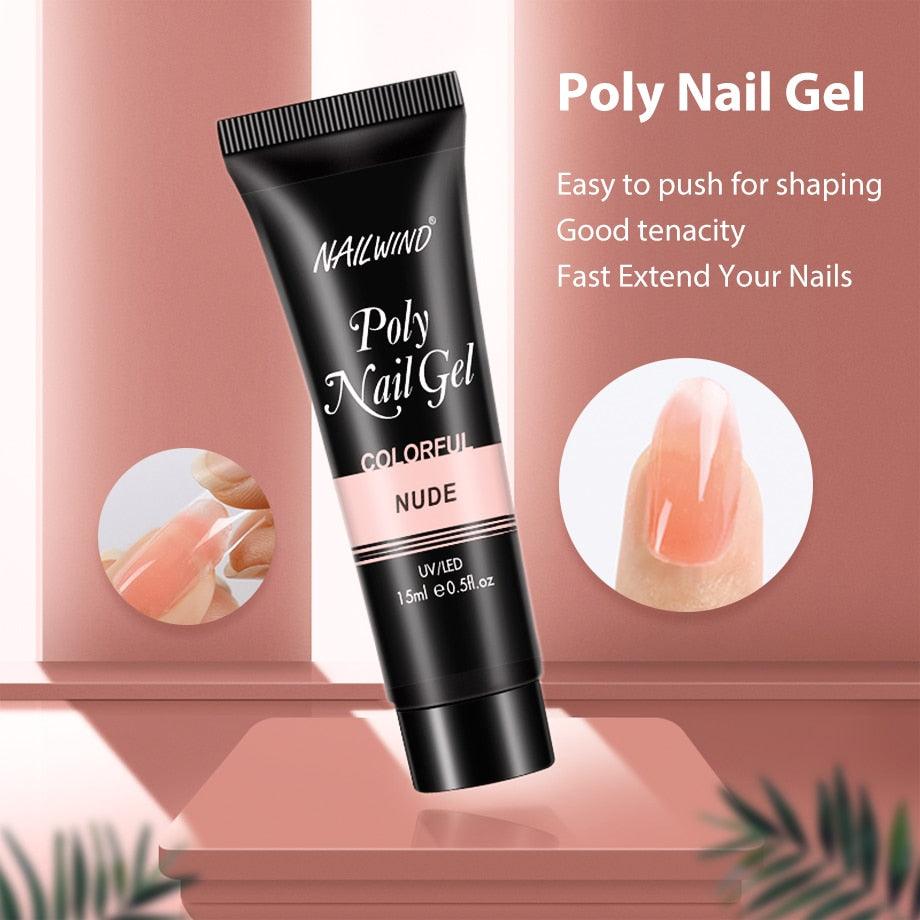 New Poly Nail Polish Gel Extension Glitter Gel Nails Manicure Design UV Reflective Diamond Shine Stevvex