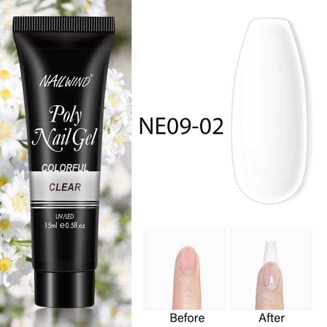 New Poly Nail Polish Gel Extension Glitter Gel Nails Manicure Design UV Reflective Diamond Shine Stevvex