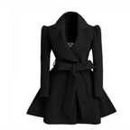 New Popular Women's Woolen Windbreaker Overcoat Jacket Coats Red XL Autumn And Winter Long Windbreaker Overcoat Fashionable Coat Jacket Stevvex