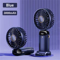New Portable Digital Display Handheld Fan Office Desktop Multifunctional Folding Headed Small Electric Fan Foldable Mini Desk Fan with Led Digital Display 5 Speeds Multi-Functional Fan for Outdoor Indoor Stevvex