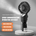 New Portable Handheld Fan USB Rechargeable Turbo Water-Cooled Spray Mini Fan 4 Gear Speed Air-conditioning Mute Fans Outdoor Handheld Misting Fan Rechargeable Mini Personal Fan Battery Operated for Travel Stevvex