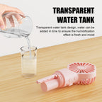 New Portable Handheld Fan USB Rechargeable Turbo Water-Cooled Spray Mini Fan 4 Gear Speed Air-conditioning Mute Fans Outdoor Handheld Misting Fan Rechargeable Mini Personal Fan Battery Operated for Travel Stevvex