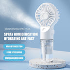 New Portable Handheld Fan USB Rechargeable Turbo Water-Cooled Spray Mini Fan 4 Gear Speed Air-conditioning Mute Fans Outdoor Handheld Misting Fan Rechargeable Mini Personal Fan Battery Operated for Travel Stevvex