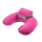 New Portable U Shape Air Inflatable Travel Pillow Support Flocking PVC Ultra Soft Comfort Neck Travel Pillow Neck Pillow for Airplane Travel Inflatable Neck Pillow for Airplane with 3D Contoured Eye Masks Adjustable Neck Support Pillow for Traveling