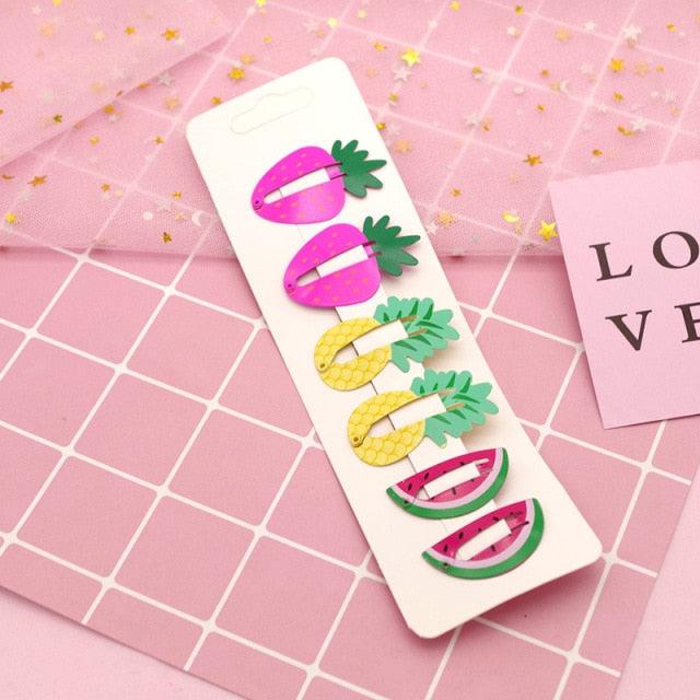 New Printed Cute Cartoon Fruit BB Clips Hairpins Girls Hair Accessories Children Headwear Baby Hair Clips Headdress Gorgeous Hair Accessories For Girls Stevvex