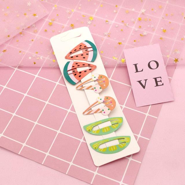 New Printed Cute Cartoon Fruit BB Clips Hairpins Girls Hair Accessories Children Headwear Baby Hair Clips Headdress Gorgeous Hair Accessories For Girls Stevvex