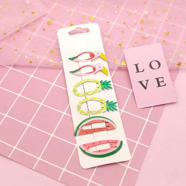 New Printed Cute Cartoon Fruit BB Clips Hairpins Girls Hair Accessories Children Headwear Baby Hair Clips Headdress Gorgeous Hair Accessories For Girls Stevvex