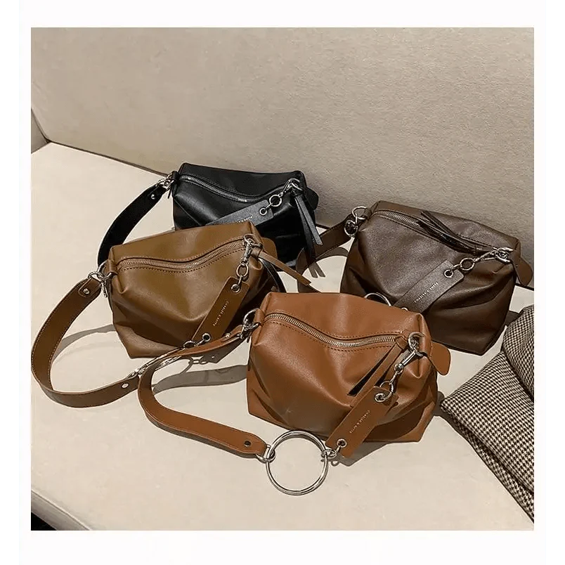 New PU Leather Shoulder Bag for Women Designer Wide Belt Handbags with Chain For Ladies Stevvex
