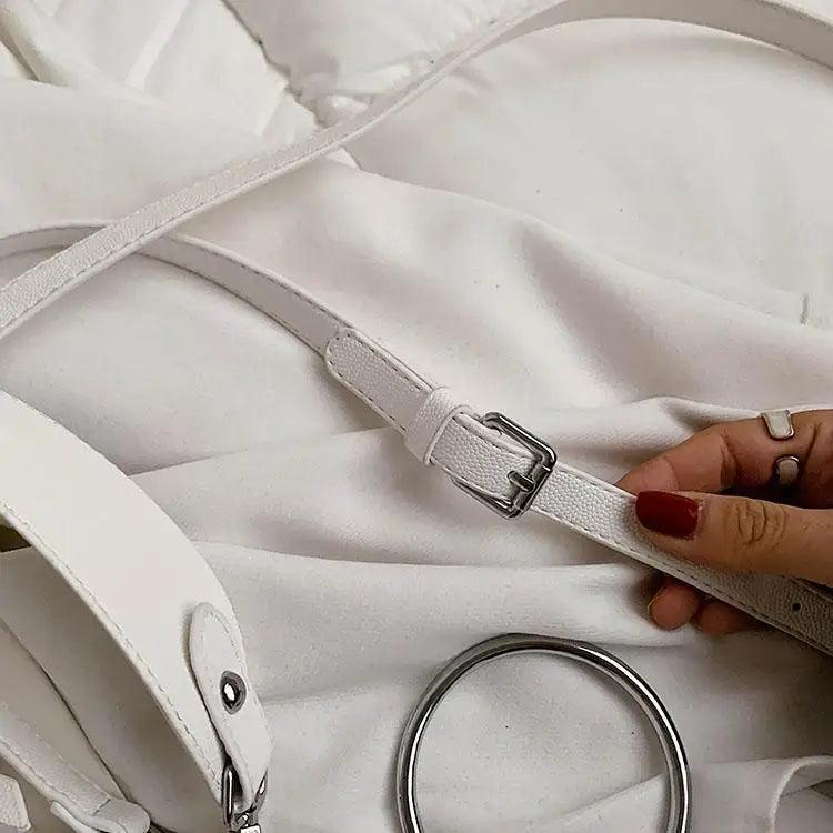 New PU Leather Shoulder Bag for Women Designer Wide Belt Handbags with Chain For Ladies Stevvex