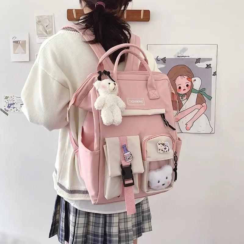 New Purple Waterproof Candy Colors Backpack For Women And Girls Fancy High School Bags for Teenage Girl Cute Travel Bag Stevvex