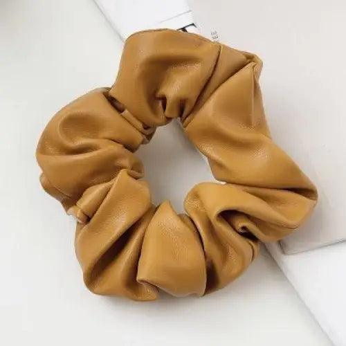 New Red PU Leather Hair Tie Autumn Large Girls Winter Comfortable Ponytail Hair Bands Strong Elastic Grip Women Hair Accessories Stevvex