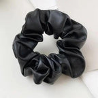 New Red PU Leather Hair Tie Autumn Large Girls Winter Comfortable Ponytail Hair Bands Strong Elastic Grip Women Hair Accessories Stevvex