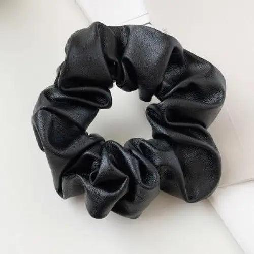 New Red PU Leather Hair Tie Autumn Large Girls Winter Comfortable Ponytail Hair Bands Strong Elastic Grip Women Hair Accessories Stevvex