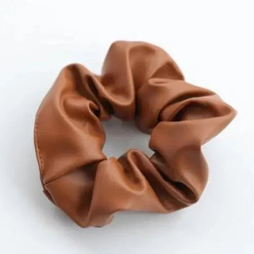 New Red PU Leather Hair Tie Autumn Large Girls Winter Comfortable Ponytail Hair Bands Strong Elastic Grip Women Hair Accessories Stevvex