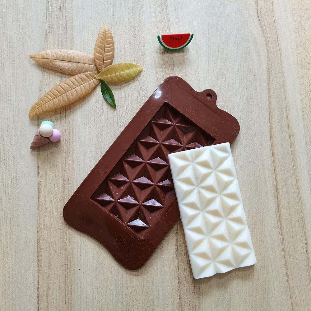 New Silicone Chocolate Mold Triangular Baking Tools Non-Stick Silicone Cake Mould Jelly Candy 3D Molds Kitchen Accessories Break Apart Chocolate Molds Silicone Deep Candy Bar Molds Silicone Shapes Stevvex