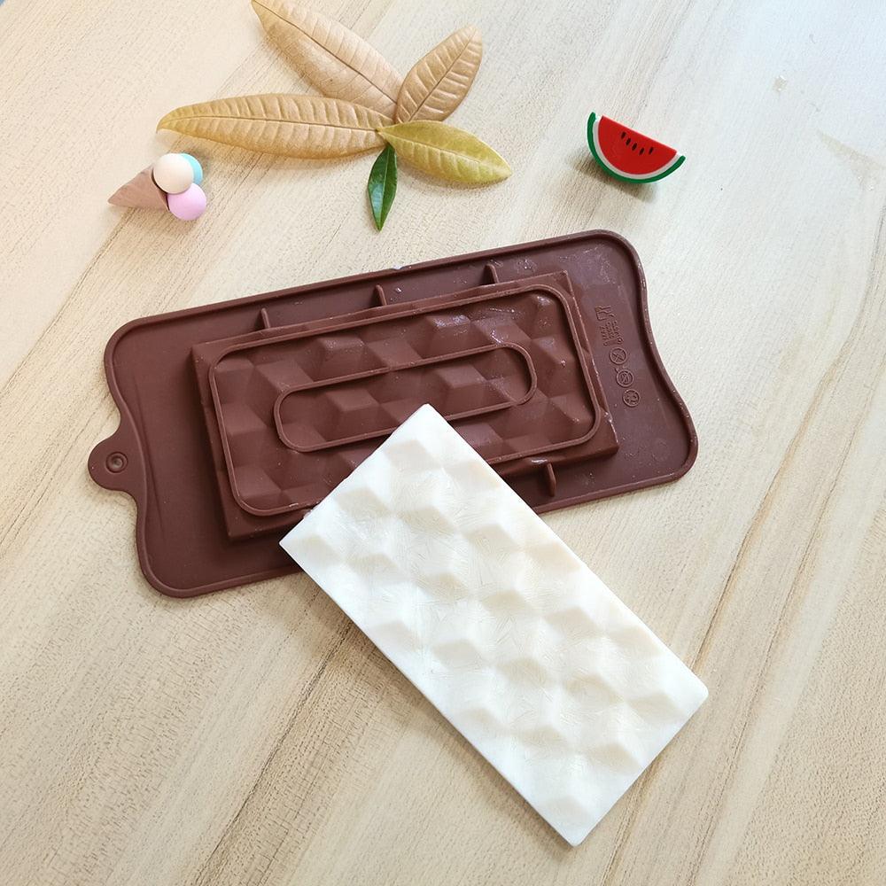 New Silicone Chocolate Mold Triangular Baking Tools Non-Stick Silicone Cake Mould Jelly Candy 3D Molds Kitchen Accessories Break Apart Chocolate Molds Silicone Deep Candy Bar Molds Silicone Shapes Stevvex