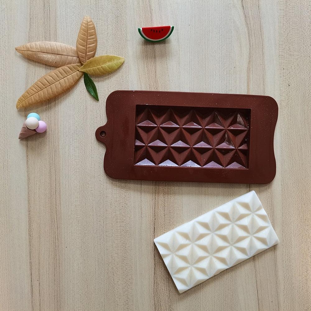 New Silicone Chocolate Mold Triangular Baking Tools Non-Stick Silicone Cake Mould Jelly Candy 3D Molds Kitchen Accessories Break Apart Chocolate Molds Silicone Deep Candy Bar Molds Silicone Shapes Stevvex