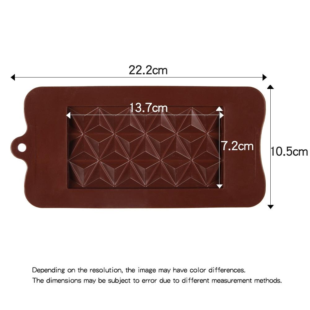 New Silicone Chocolate Mold Triangular Baking Tools Non-Stick Silicone Cake Mould Jelly Candy 3D Molds Kitchen Accessories Break Apart Chocolate Molds Silicone Deep Candy Bar Molds Silicone Shapes Stevvex