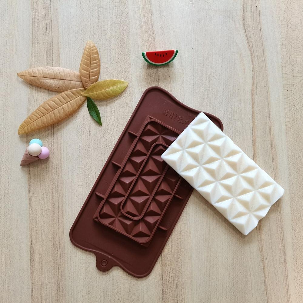 New Silicone Chocolate Mold Triangular Baking Tools Non-Stick Silicone Cake Mould Jelly Candy 3D Molds Kitchen Accessories Break Apart Chocolate Molds Silicone Deep Candy Bar Molds Silicone Shapes Stevvex