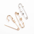 New Simple Trendy Popular Rhinestone Decoration Buckle Lapel Pin Brooches Women Cardigan Coat Sweater Costume Safety Pin Jewelry Brooches and Pins for Women in Multiple Styles Beautiful Safety Pins for Clothing Stevvex