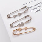 New Simple Trendy Popular Rhinestone Decoration Buckle Lapel Pin Brooches Women Cardigan Coat Sweater Costume Safety Pin Jewelry Brooches and Pins for Women in Multiple Styles Beautiful Safety Pins for Clothing Stevvex