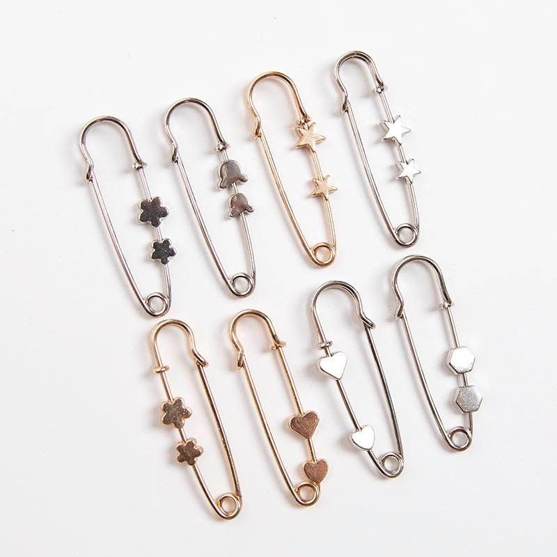 New Simple Trendy Popular Rhinestone Decoration Buckle Lapel Pin Brooches Women Cardigan Coat Sweater Costume Safety Pin Jewelry Brooches and Pins for Women in Multiple Styles Beautiful Safety Pins for Clothing Stevvex