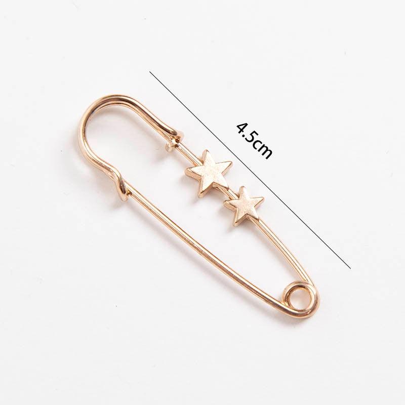 New Simple Trendy Popular Rhinestone Decoration Buckle Lapel Pin Brooches Women Cardigan Coat Sweater Costume Safety Pin Jewelry Brooches and Pins for Women in Multiple Styles Beautiful Safety Pins for Clothing Stevvex