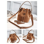 New Sizzling Mini Crossbody Handbags Cute Bucket Bag Organizer Small Tassel PU Leather Womens Shoulder Messenger Bags