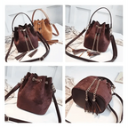 New Sizzling Mini Crossbody Handbags Cute Bucket Bag Organizer Small Tassel PU Leather Womens Shoulder Messenger Bags