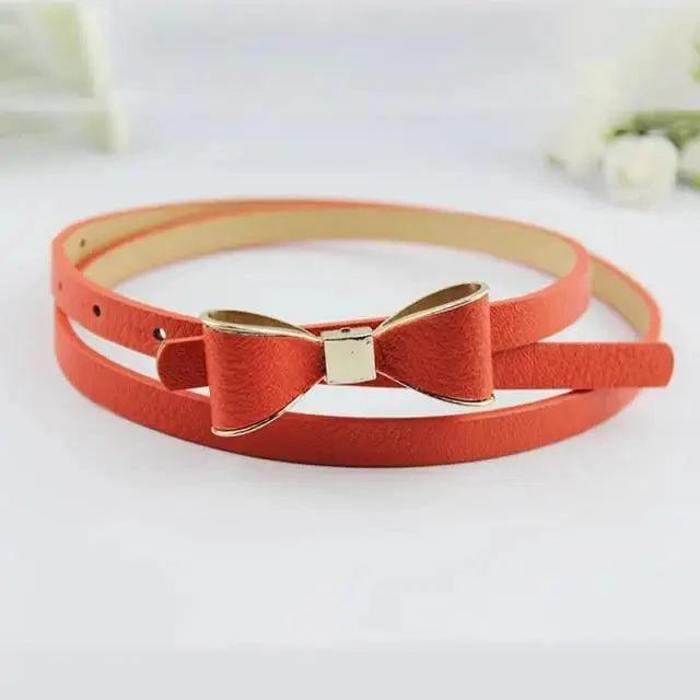 New Slim PU Leather Fashion Bow Waist Belt For Women Casual Dress Retro Design Women Waistband Stevvex