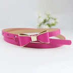 New Slim PU Leather Fashion Bow Waist Belt For Women Casual Dress Retro Design Women Waistband Stevvex